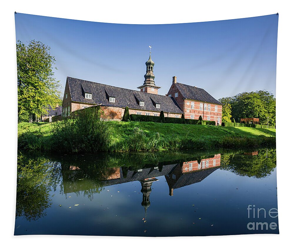 Castle Tapestry featuring the photograph Husum Castle Reflected by Eva Lechner