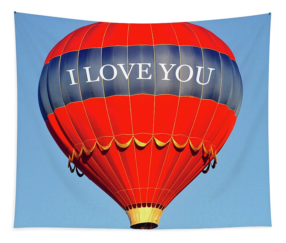 I Love You Tapestry featuring the photograph I love you red balloon by David Lee Thompson