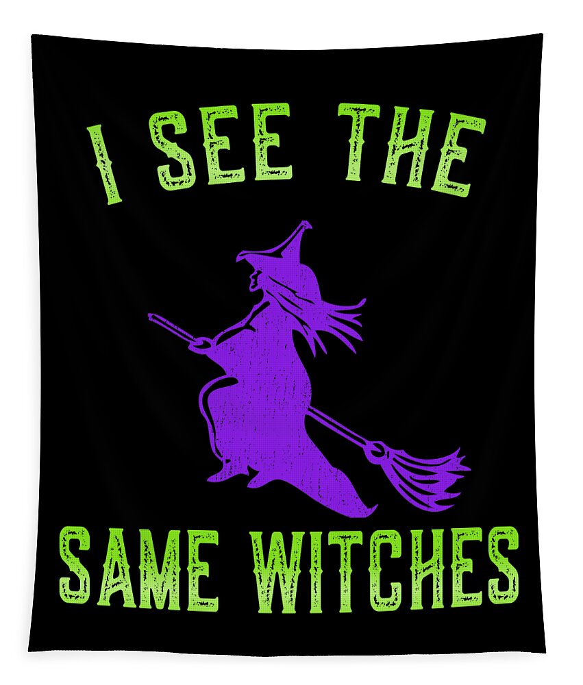 Funny Tapestry featuring the digital art I See The Same Witches by Flippin Sweet Gear