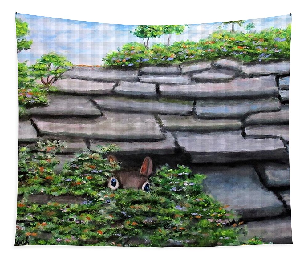 Landscape Tapestry featuring the painting I See You by Gregory Dorosh