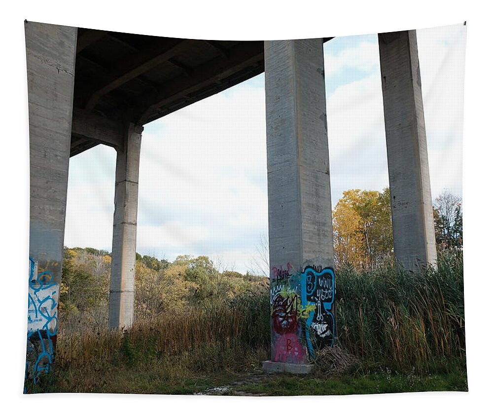 Urban Tapestry featuring the photograph I spent autumn under bridges X by Kreddible Trout