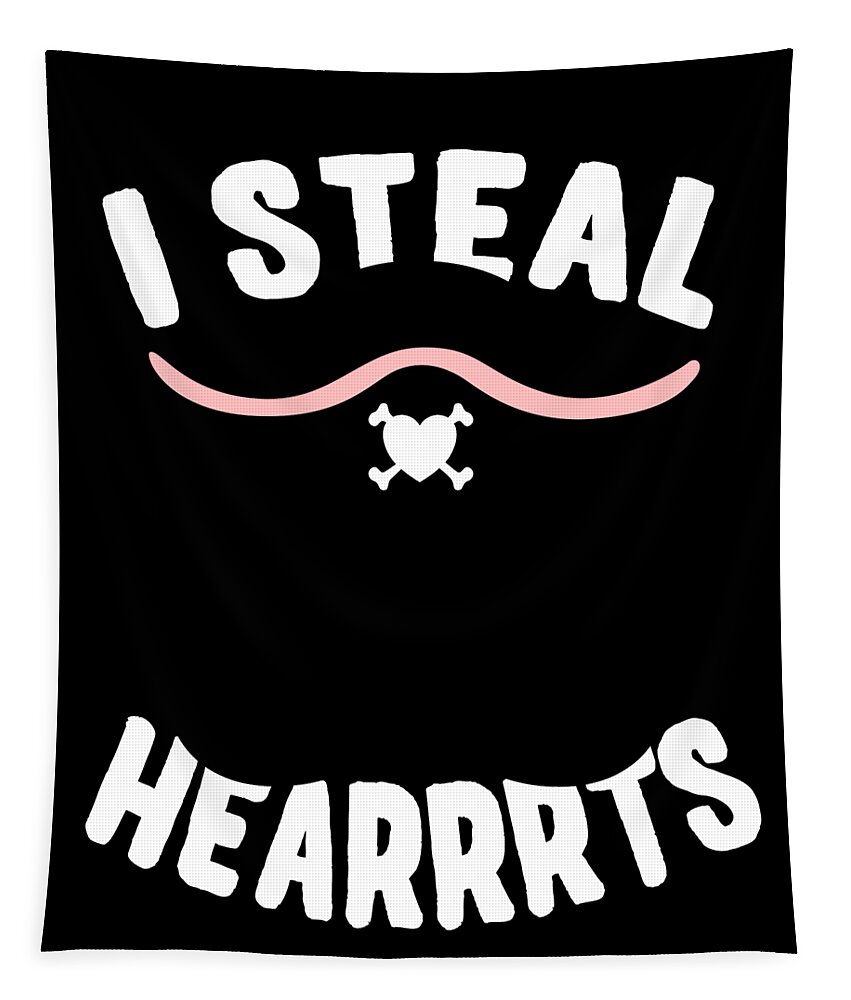 Cool Tapestry featuring the digital art I Steal Hearrrts Valentines Pirate by Flippin Sweet Gear