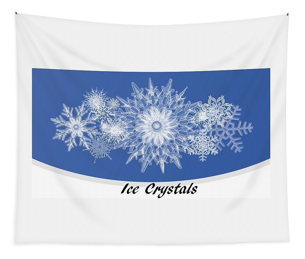 Ice Tapestry featuring the mixed media Ice Crystals Blue by Nancy Ayanna Wyatt