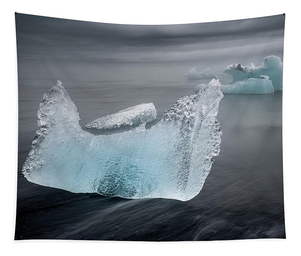 Diamond Beach Tapestry featuring the photograph Iceland - Diamond beach by Olivier Parent