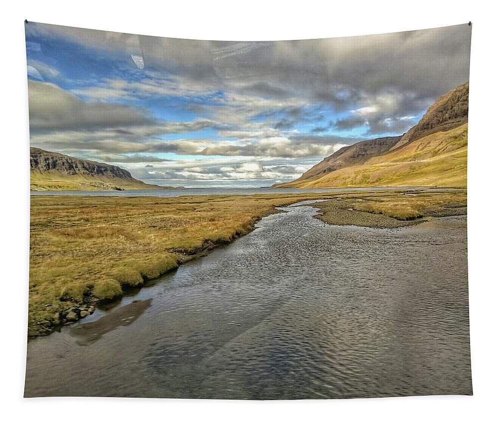 Iceland Tapestry featuring the photograph Iceland water and sky by Yvonne Jasinski