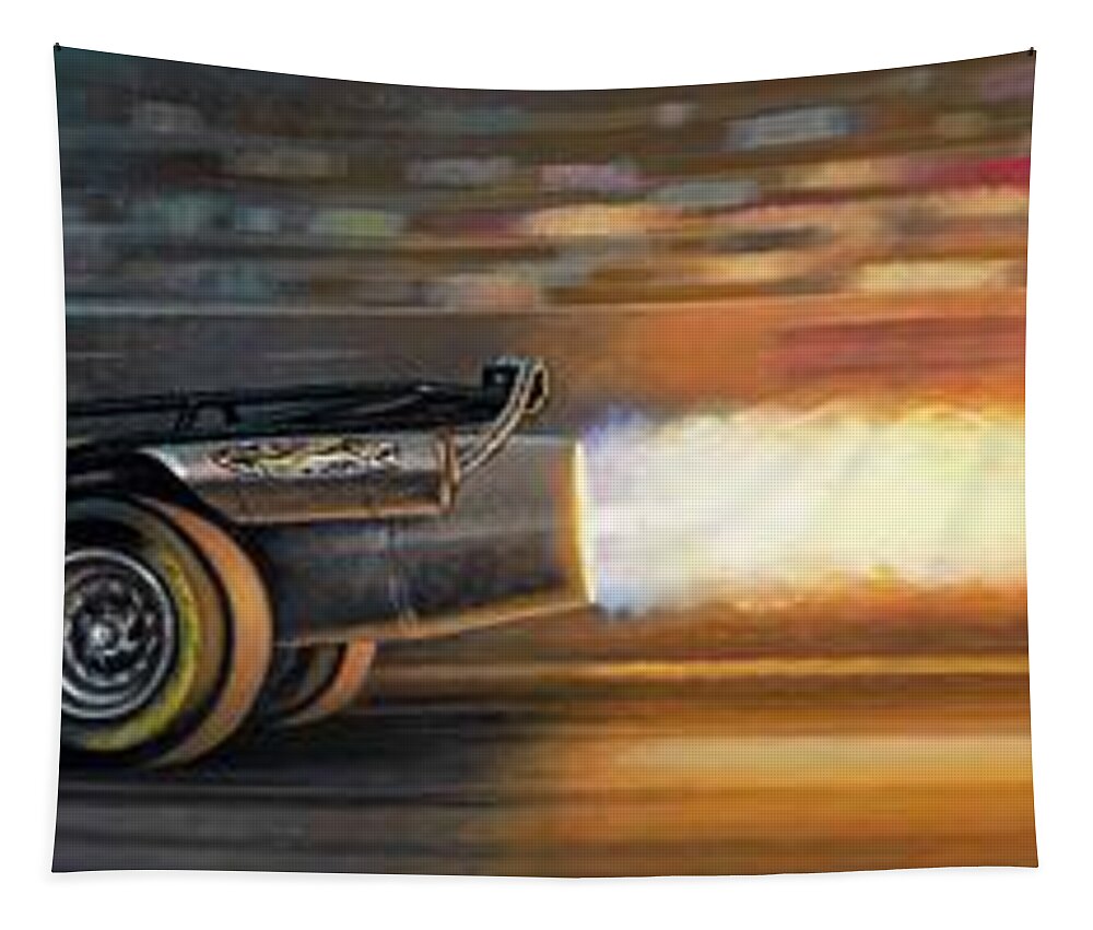 Nitro Jet Car Nhra Drag Racing Kenny Youngblood Curt White Iceman Tapestry featuring the painting Iceman by Kenny Youngblood