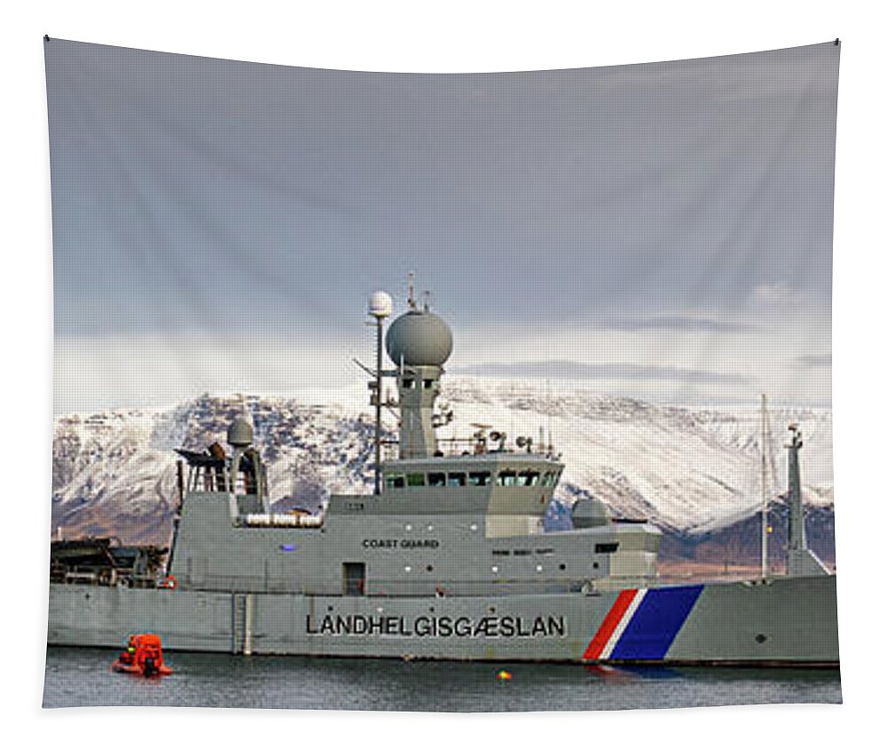 Iceland Tapestry featuring the photograph ICGV Tyr by Nigel R Bell