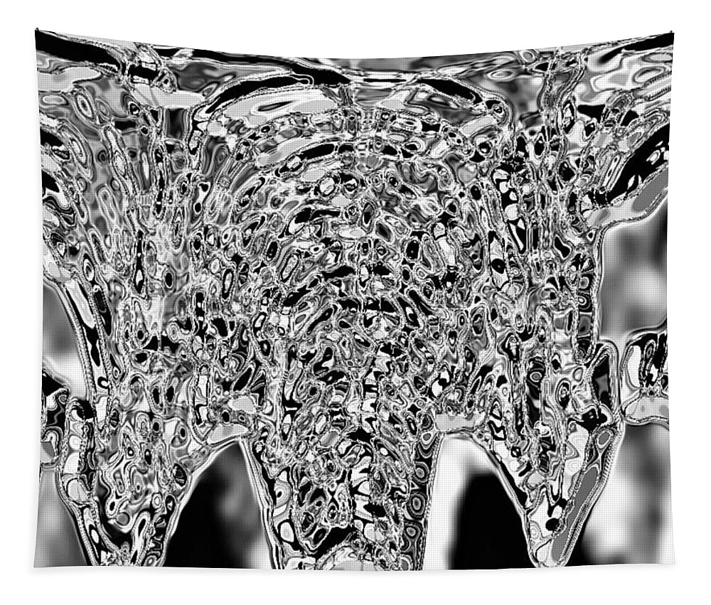 Abstract Art Tapestry featuring the digital art Icicle Formation by Ronald Mills