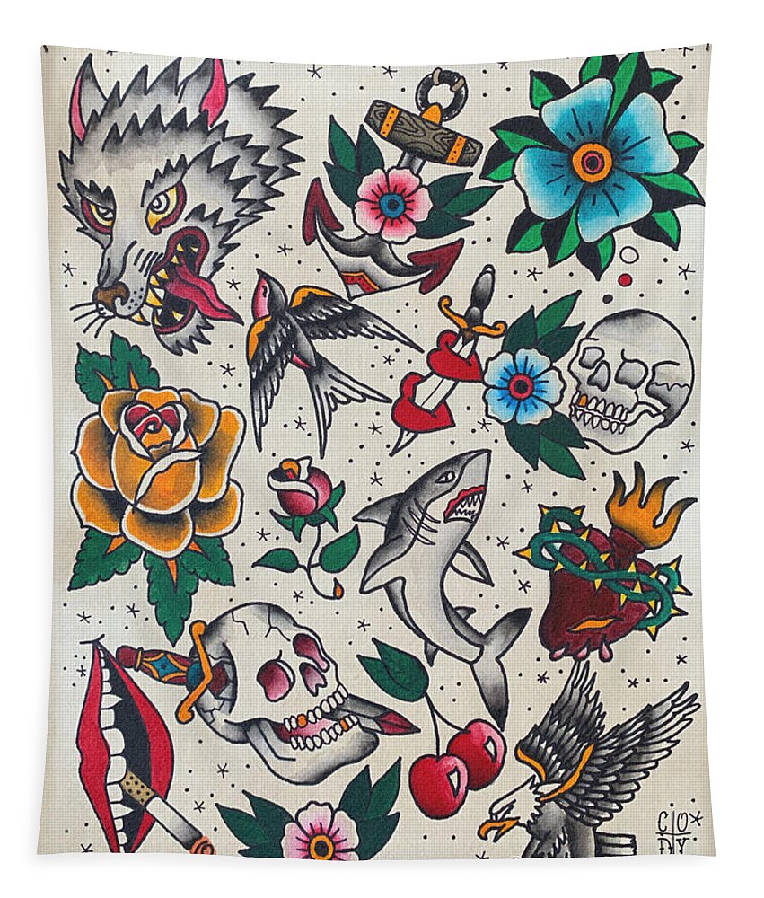 American Traditional Tattoo Flash Sheet – Second Best Collective