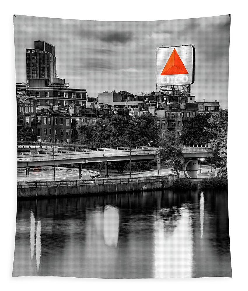 Kenmore Square Tapestry featuring the photograph Iconically Boston - Selective Coloring by Gregory Ballos