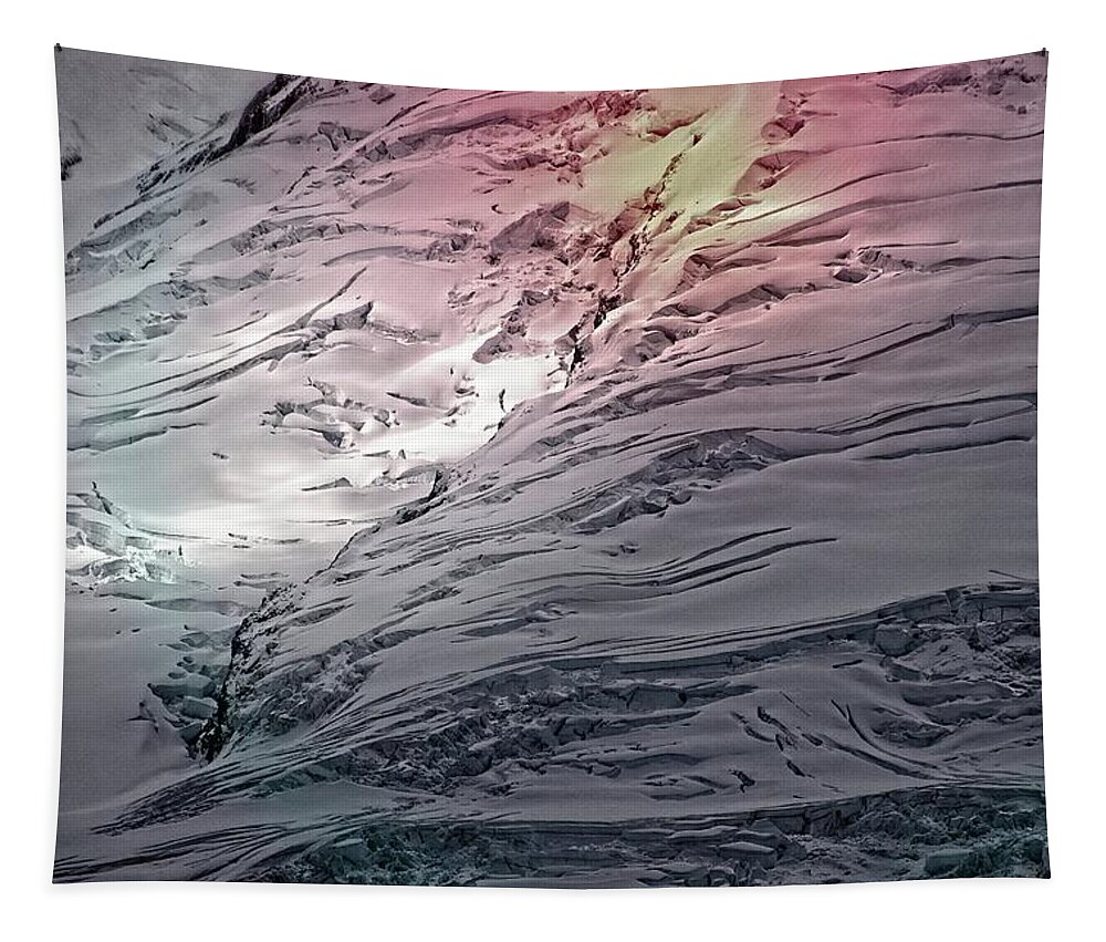 Abstract Tapestry featuring the digital art Icy Slope by David Desautel