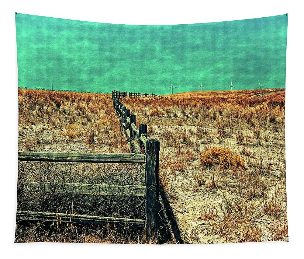 Alone Tapestry featuring the digital art Idaho Fence Line by David Desautel