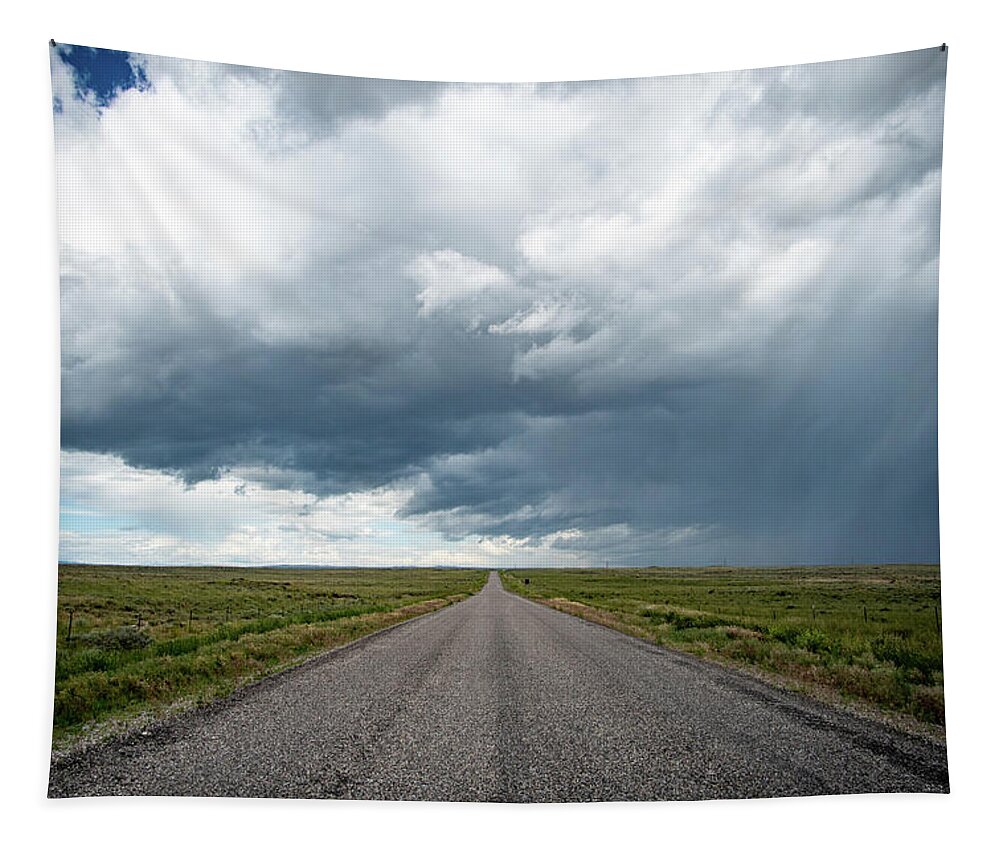 Storm Tapestry featuring the photograph Idaho Stormy Road by Wesley Aston