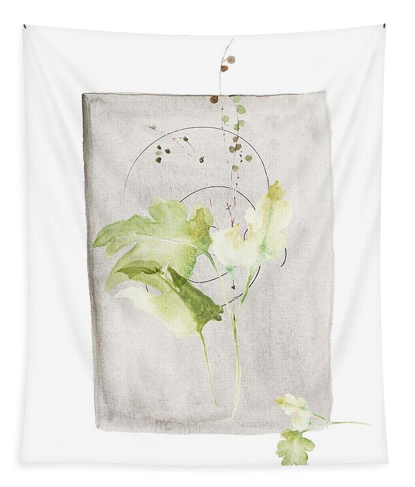 Pressed Flowers Tapestry featuring the digital art Ikebana Zen 3 by Georgia Clare