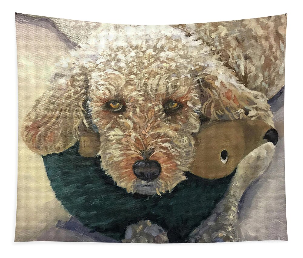 Dog Tapestry featuring the painting I'll Be Your Best Friend by Nancy Parsons