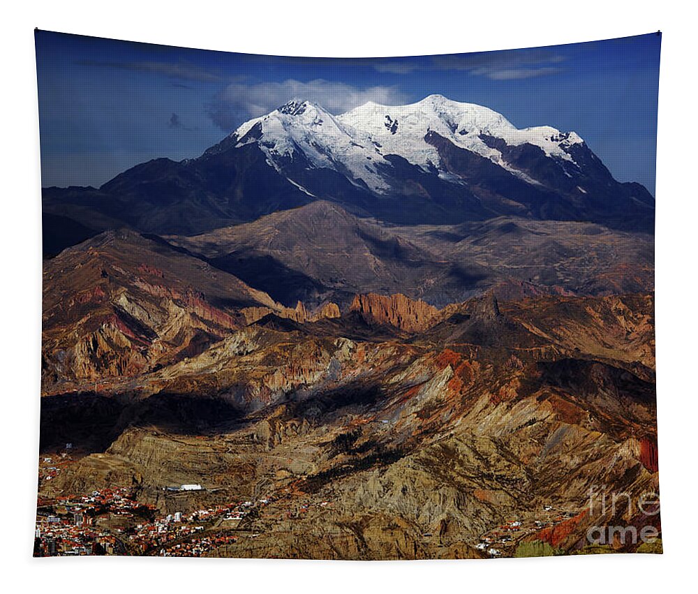 Illimani Tapestry featuring the photograph Illimani by David Little-Smith