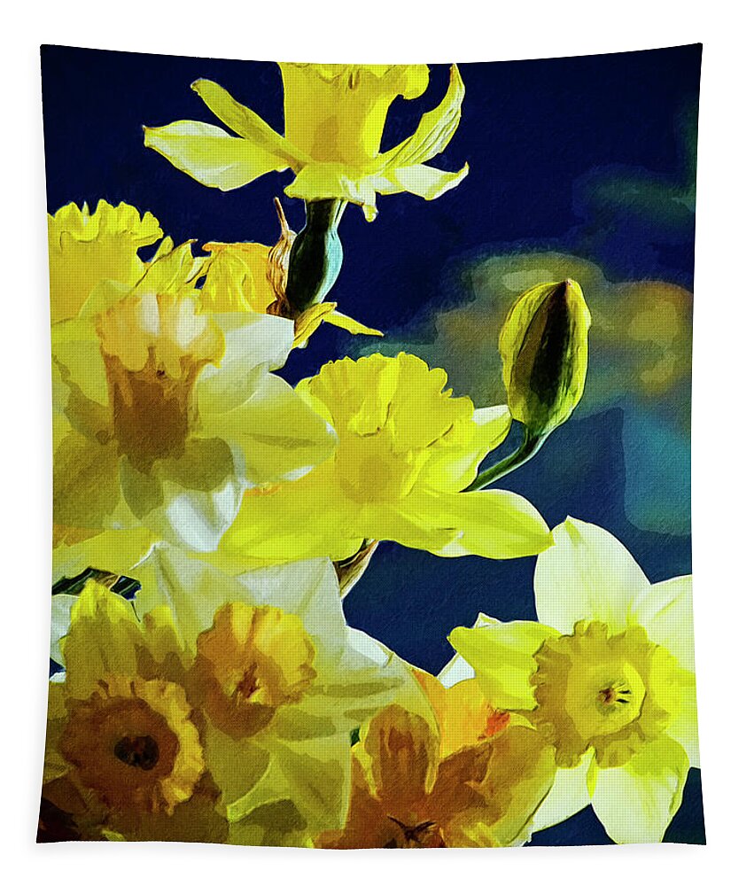 Daffodil Tapestry featuring the digital art Illumination by Jo-Anne Gazo-McKim