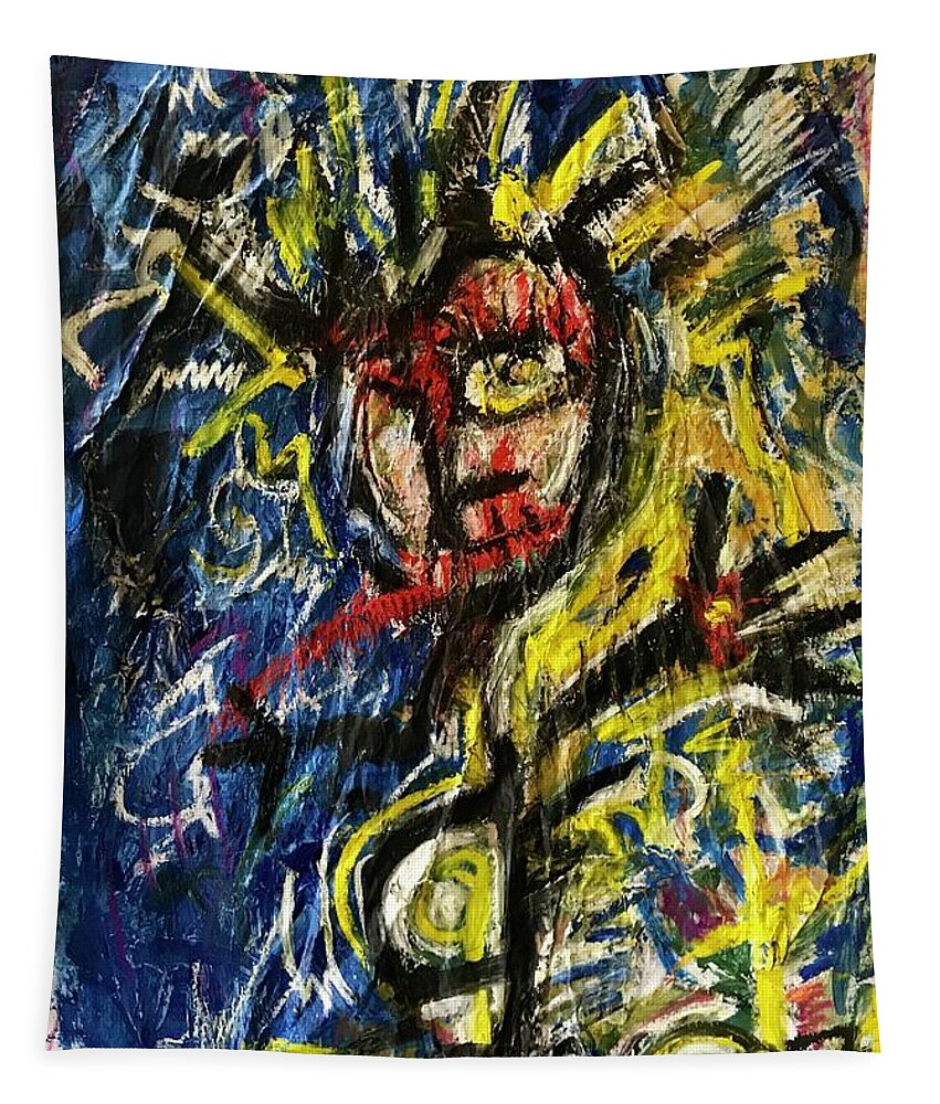 Abstract  Tapestry featuring the painting Imp #2 2020 by Gustavo Ramirez