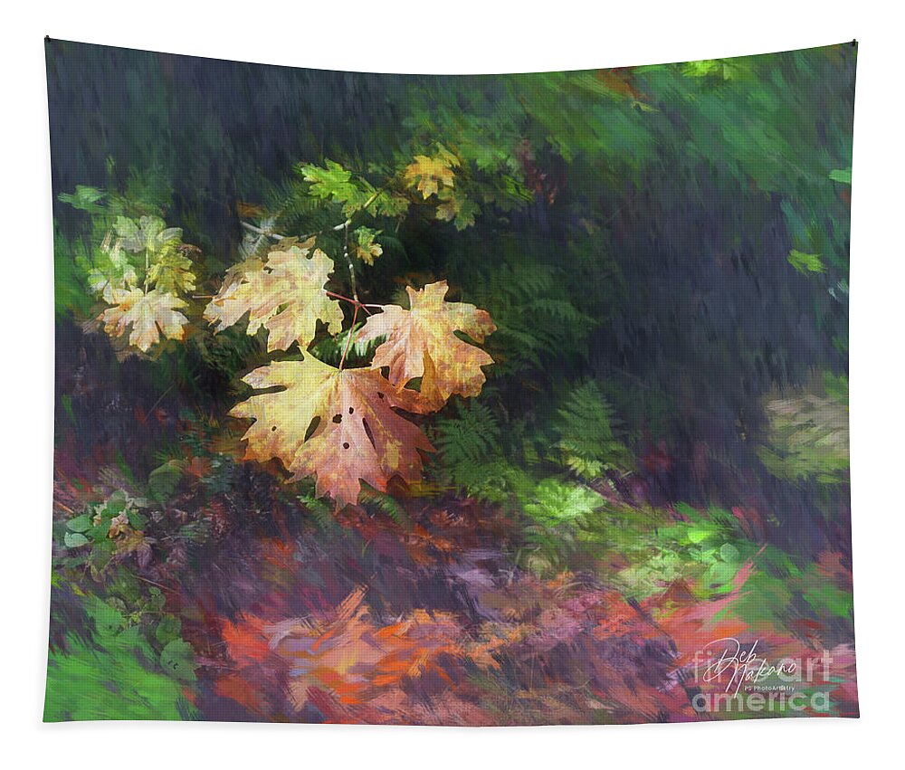 Maple Tapestry featuring the digital art Impressions Leaves by Deb Nakano