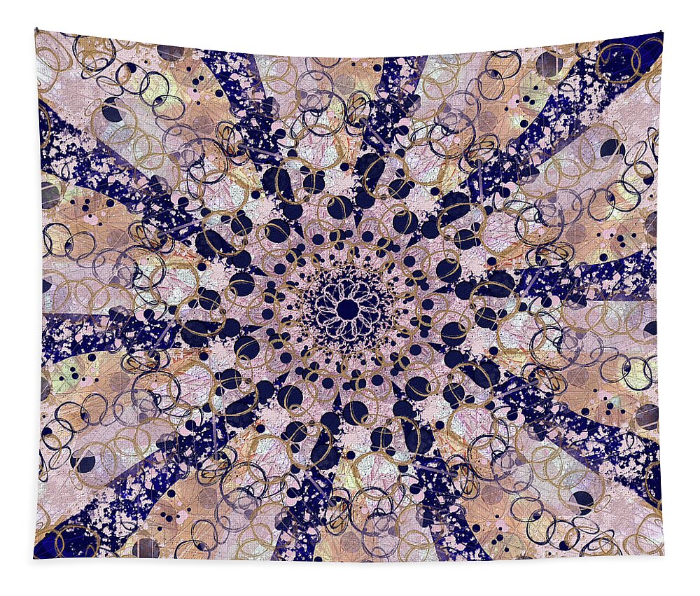 Mandala Tapestry featuring the digital art Improvisation 2231 by Bentley Davis