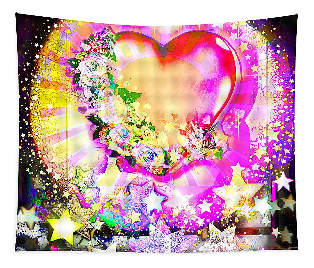 Hearts Tapestry featuring the digital art In Heartbeats by BelleAme Sommers