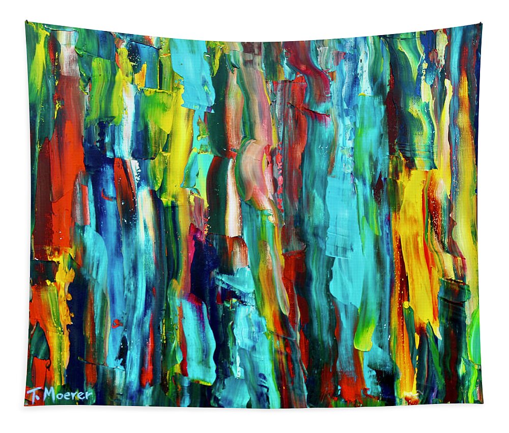 Turquoise Tapestry featuring the painting In The Depths 2 by Teresa Moerer