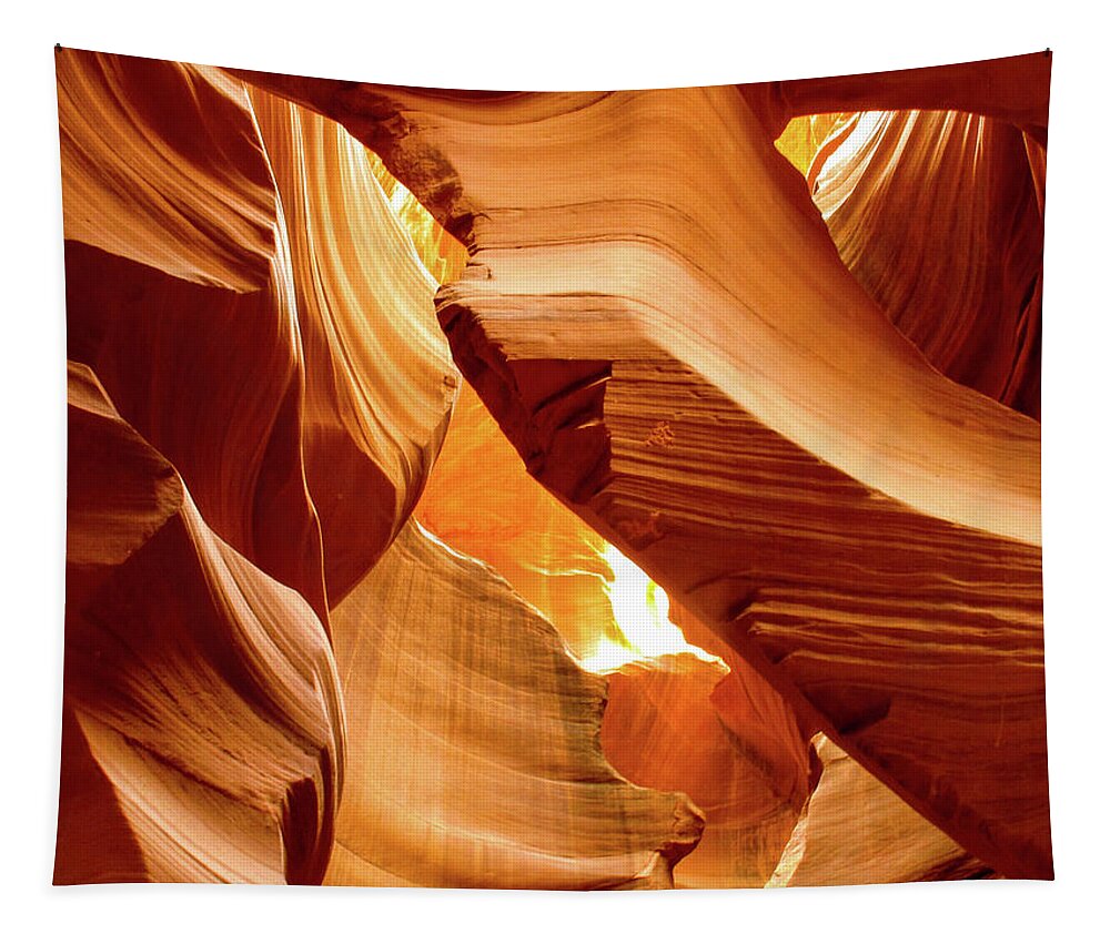 Antelope Canyon Tapestry featuring the photograph In The Desert There Is Only Sand - Antelope Canyon. Page, Arizona by Earth And Spirit