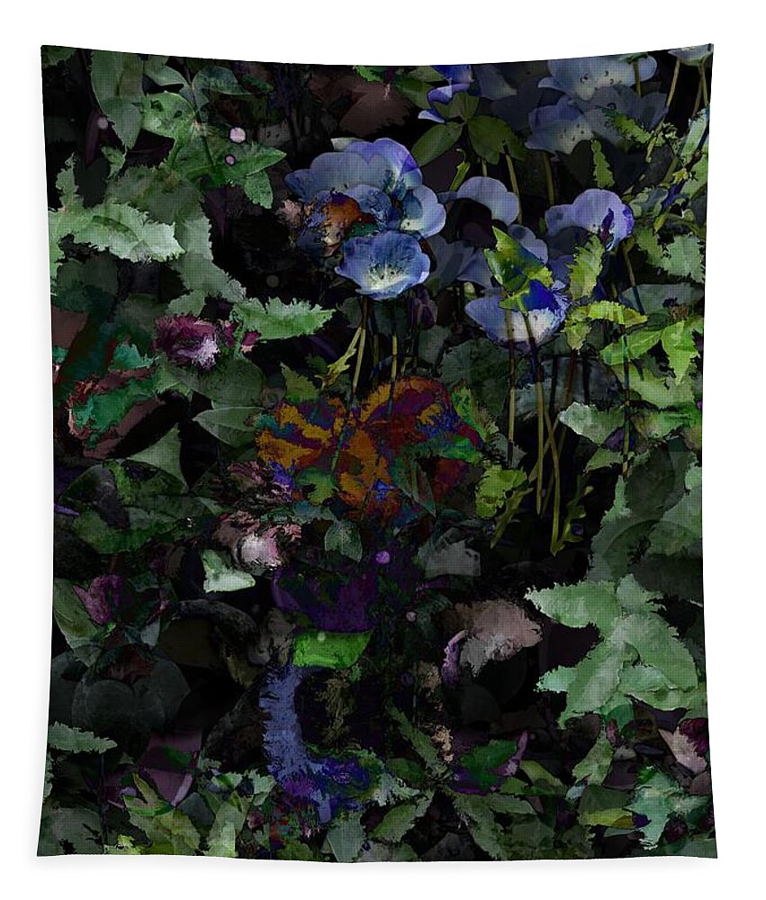 Floral Tapestry featuring the digital art iN THE GLOOM by David Lane