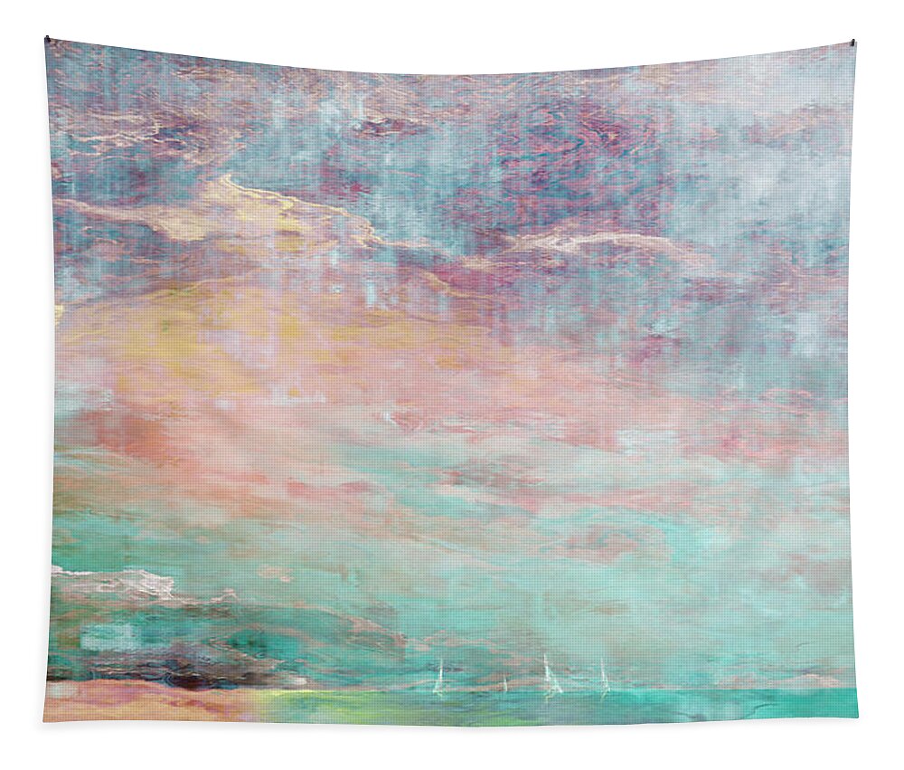 Abstract Tapestry featuring the painting In The Light Of Each Other by Jaison Cianelli