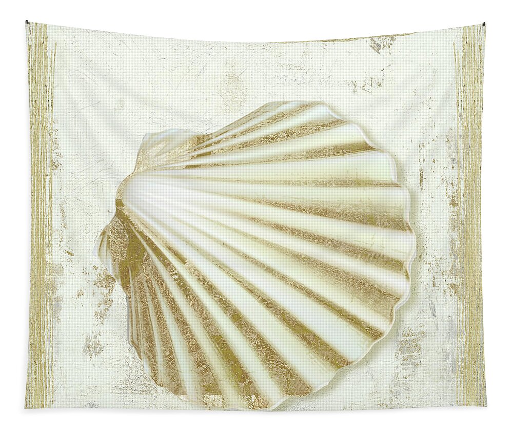 Beach Tapestry featuring the painting In the White Sand V by Mindy Sommers