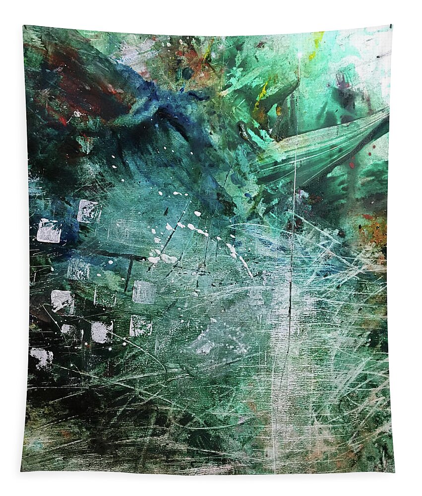 Abstract Art Tapestry featuring the painting Inclination Towards Not Being by Rodney Frederickson