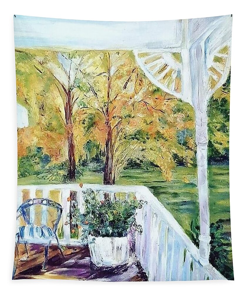 Landscapes Tapestry featuring the painting Indian Creek by Julie TuckerDemps