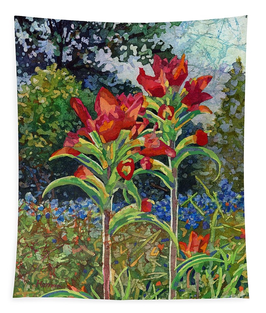 Wild Flower Tapestry featuring the painting Indian Spring by Hailey E Herrera