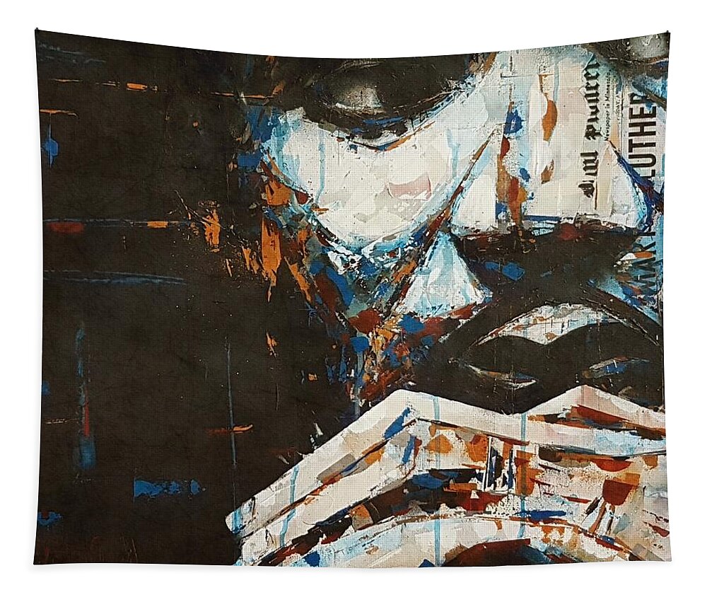 Mlk Tapestry featuring the painting Injustice Anywhere is A Threat To Justice Everywhere by Paul Lovering