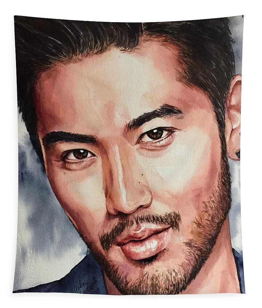 Godfrey Gao Tapestry featuring the painting Inner Power by Michal Madison