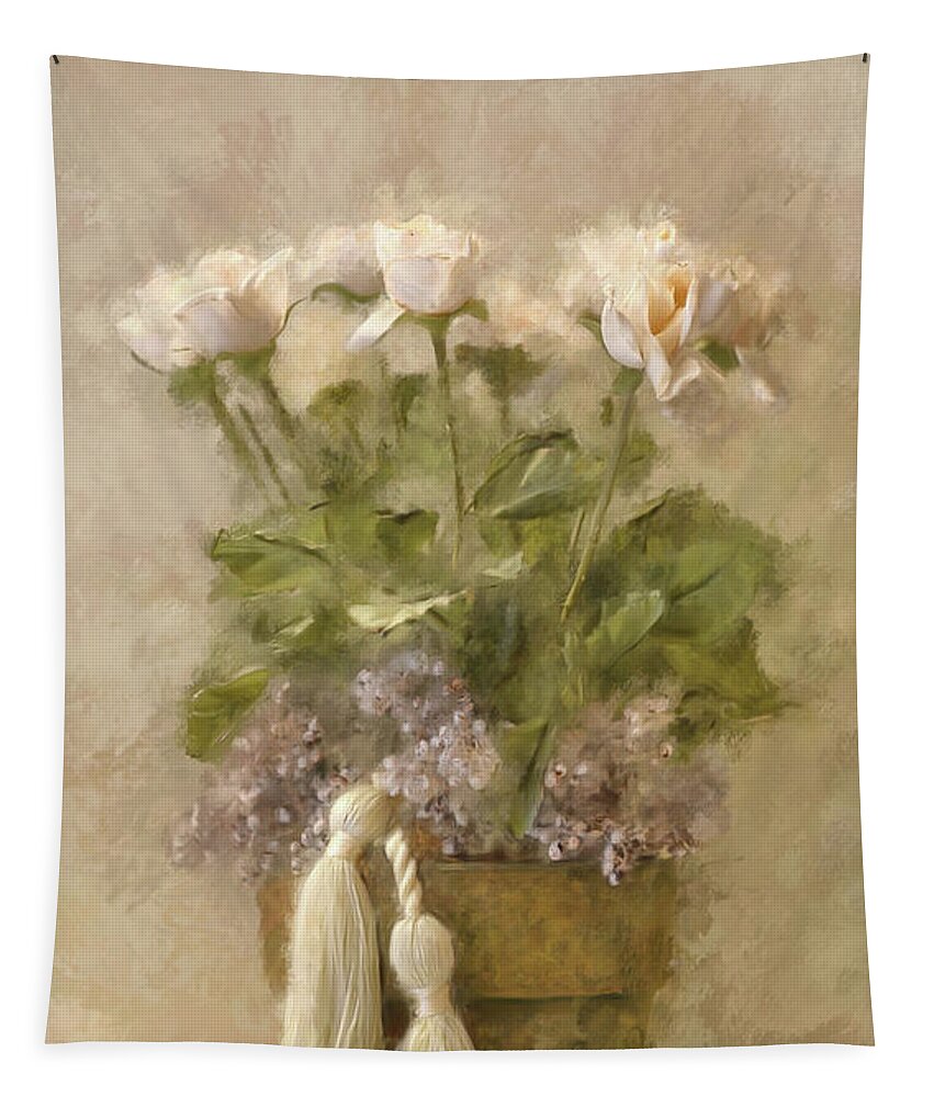 Rose Tapestry featuring the digital art Innocence by Lois Bryan