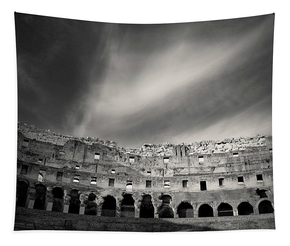 Colosseum Tapestry featuring the photograph Inside the Roman Colosseum by Dave Bowman