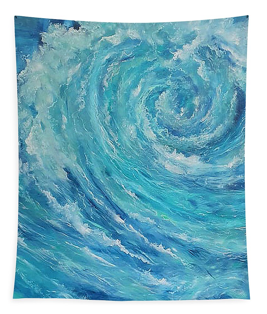 Wave Tapestry featuring the painting Internal Spirals by Tracey Lee Cassin