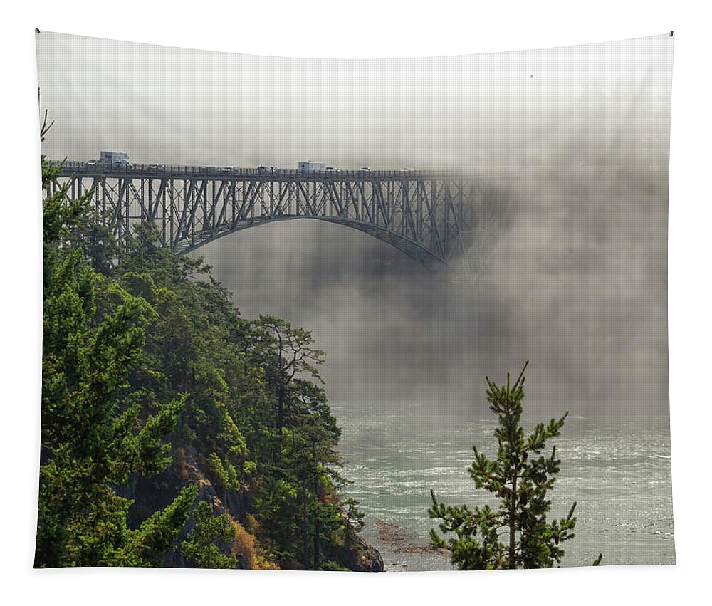 Deception Pass Tapestry featuring the photograph Into The Mist by Michael Rauwolf