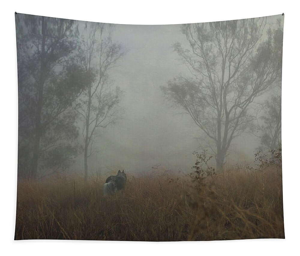 Fog Tapestry featuring the digital art Into the Mist by Nicole Wilde