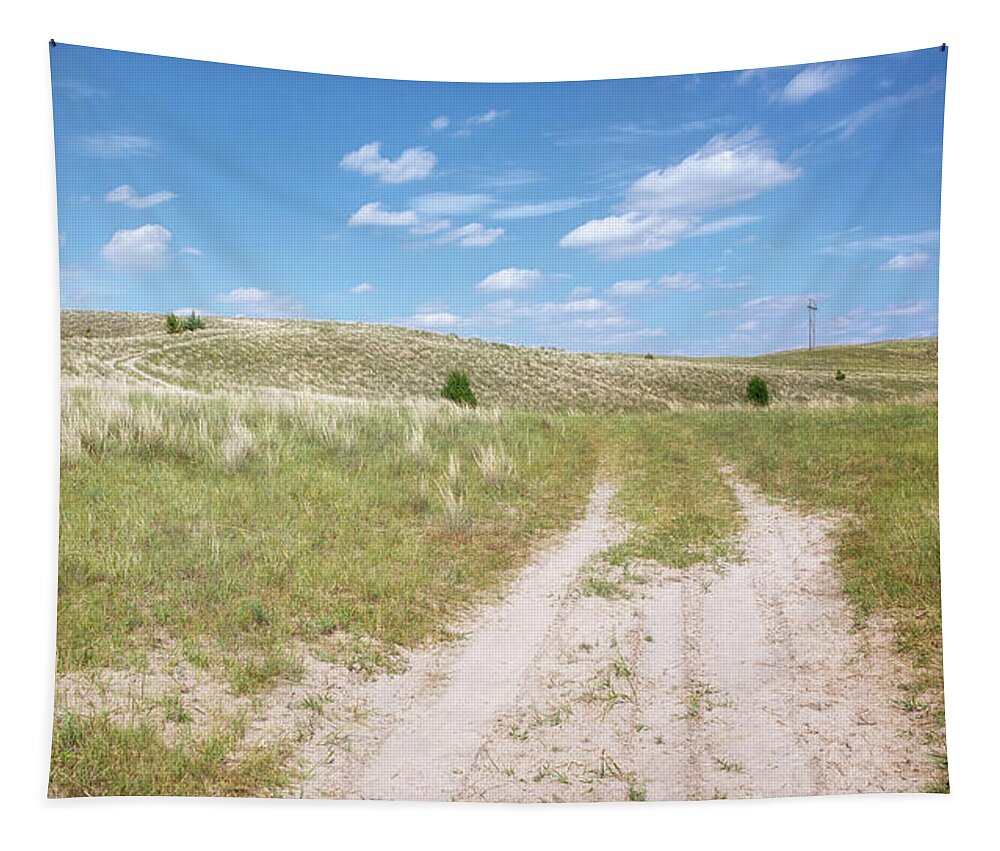 Nebraska Sandhills Tapestry featuring the photograph Into the Sandhills by Susan Rissi Tregoning