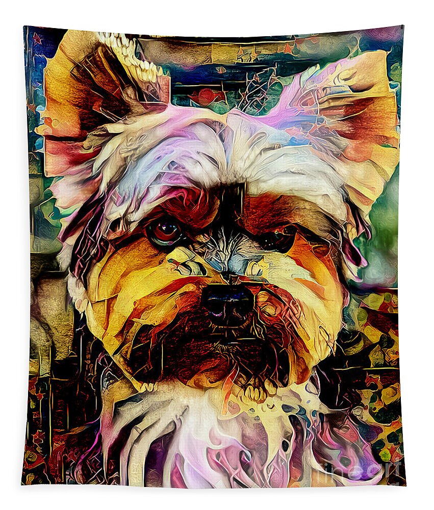 Wingsdomain Tapestry featuring the photograph Introducing Alexander The Great Magician Yorkshire Terrier Dog 20210916 by Wingsdomain Art and Photography