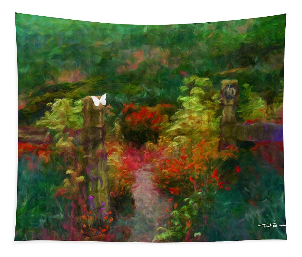  Landscape Tapestry featuring the painting Invitation to Explore by Trask Ferrero