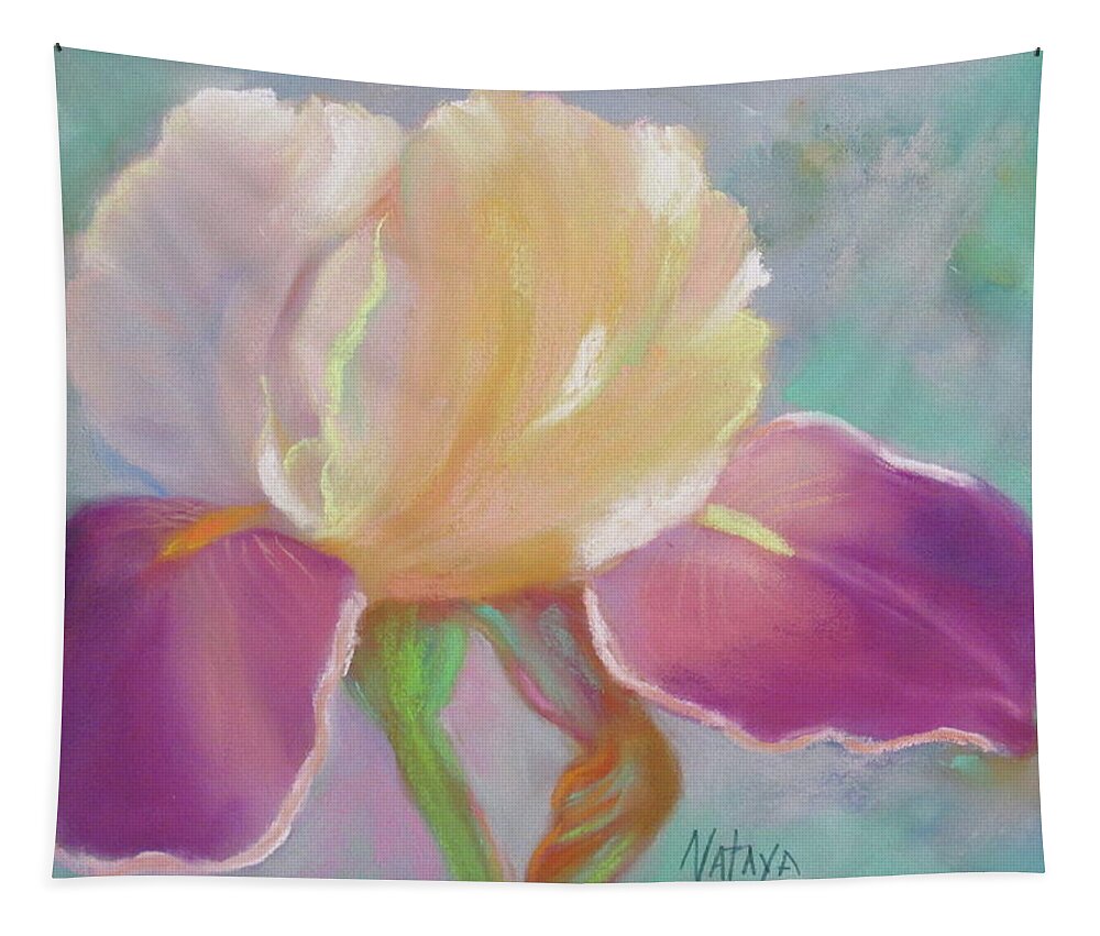 Iris Tapestry featuring the pastel Iris Violet by Nataya Crow