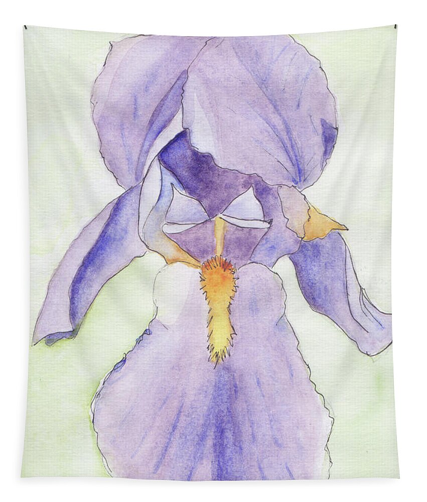 Iris Tapestry featuring the painting Iris Magic by Anne Katzeff