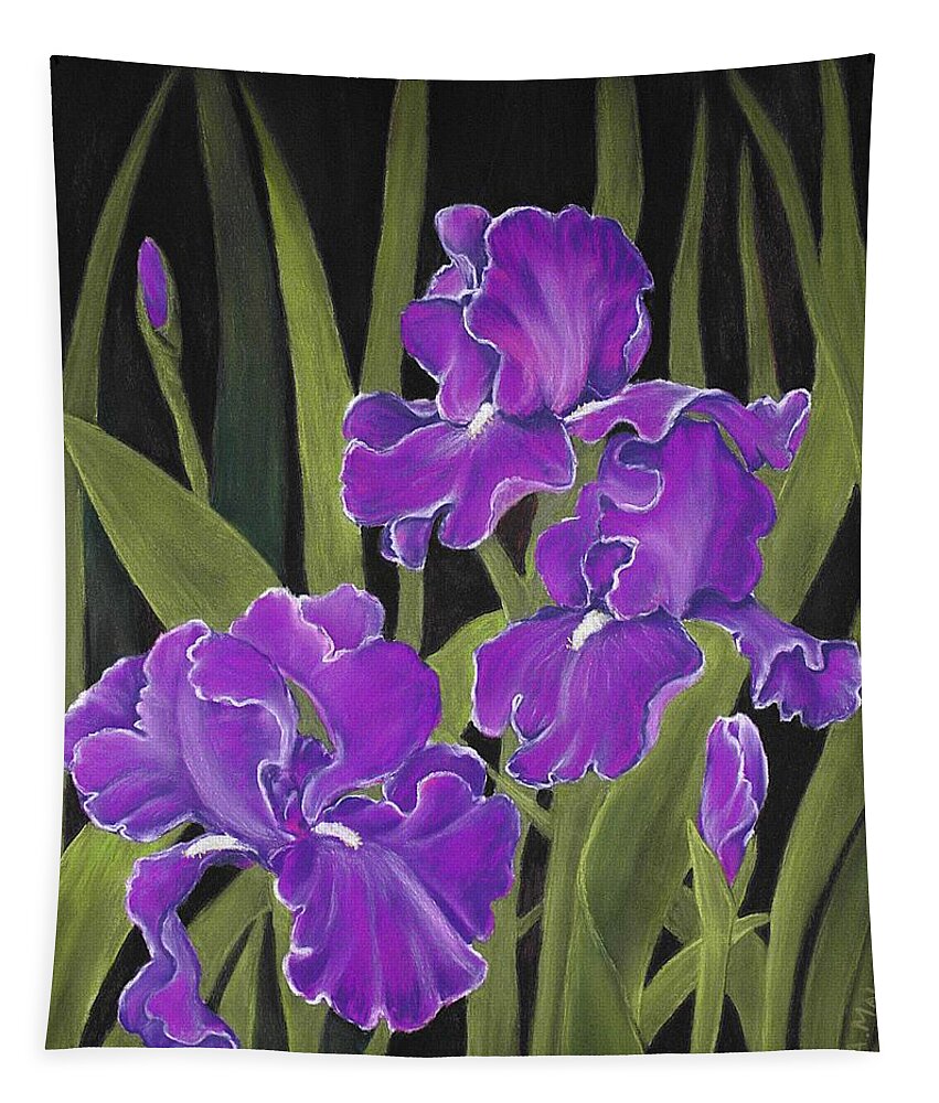Malakhova Tapestry featuring the painting Irises by Anastasiya Malakhova