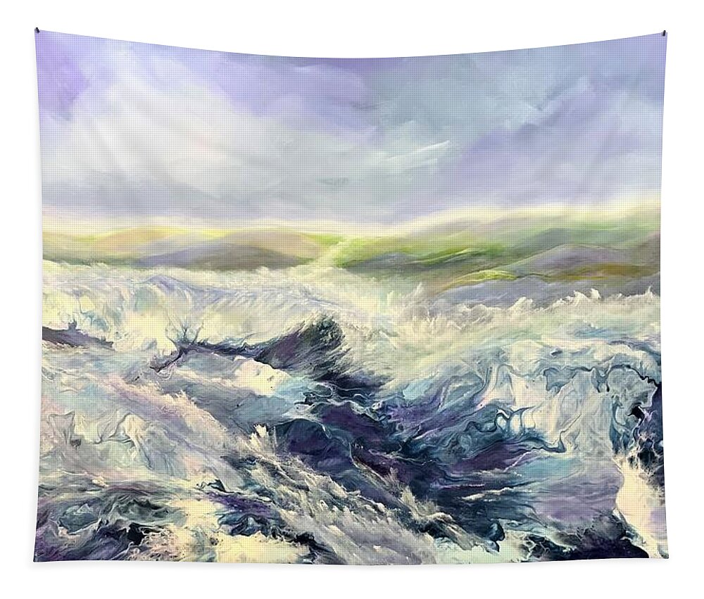 Irish Coast Tapestry featuring the painting Irish Coast by Soraya Silvestri