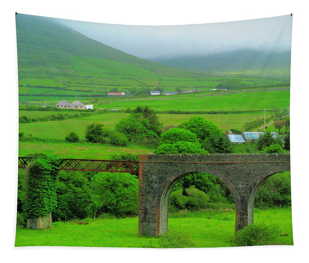 Ireland Tapestry featuring the digital art Irish Countryside by Cliff Wilson