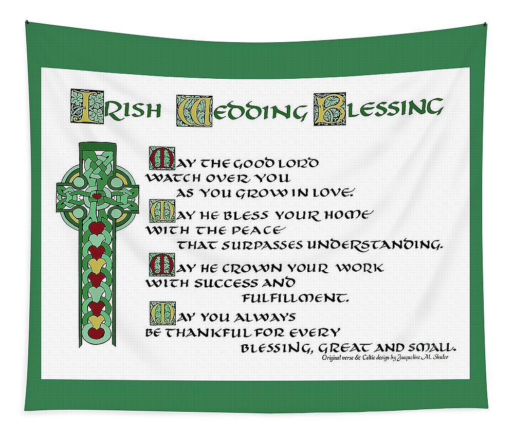  Celtic Tapestry featuring the digital art Irish Wedding Blessing by Jacqueline Shuler