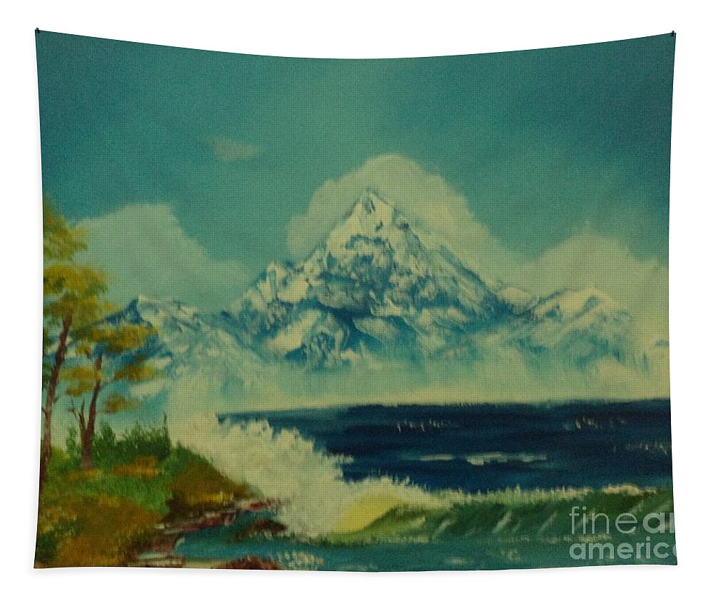 Mountain Tapestry featuring the painting Island Oasis Painting # 283 by Donald Northup
